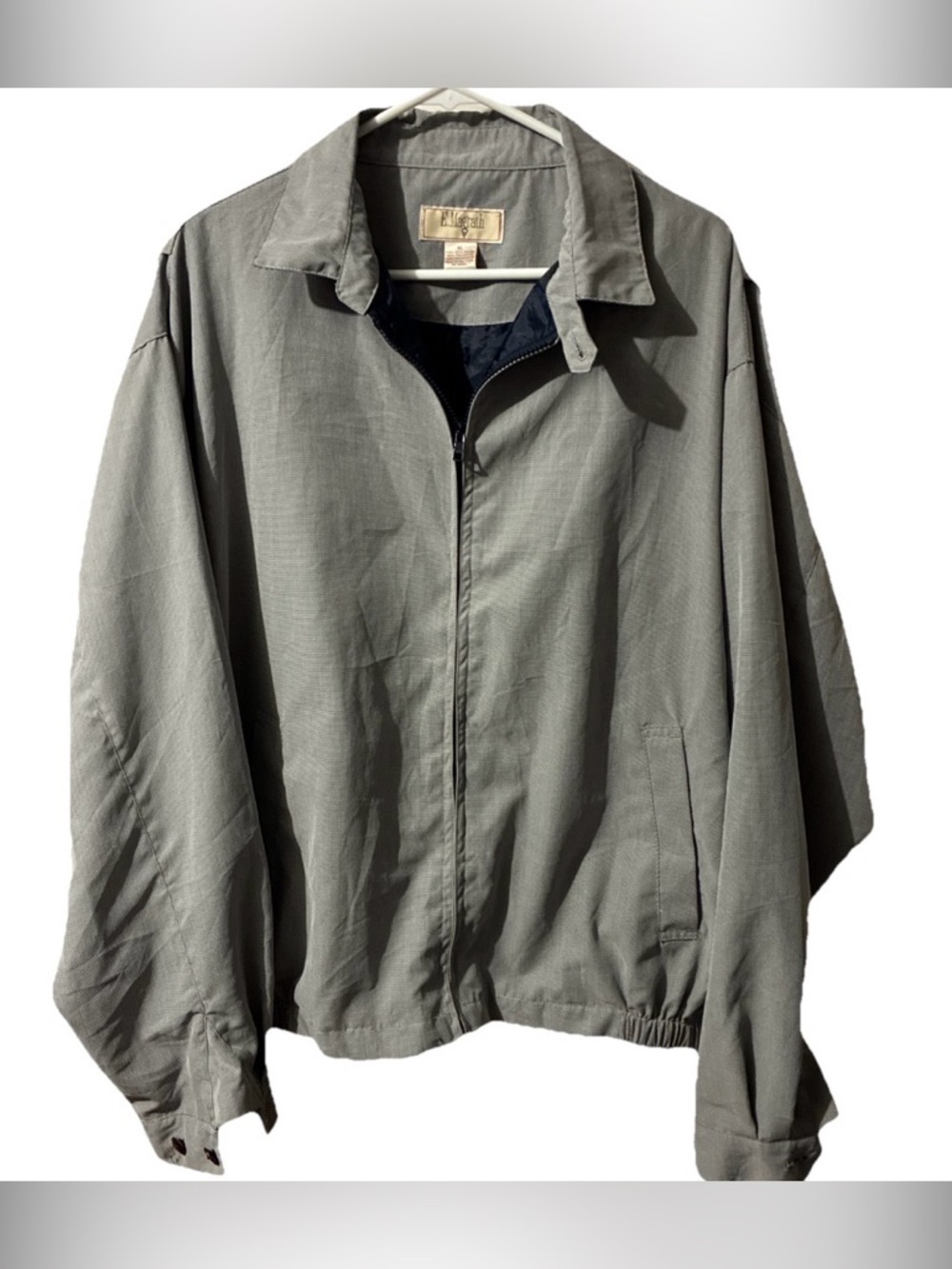 VTG E. Magrath-Men’s Golf Jacket Long Sleeve Gray Blue Checked Size XL RARE